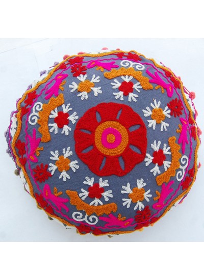 Indian Suzani Embroidered Handmade Cotton Cushion Cover Decorative Pillow Cases