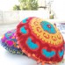 Woolen Embroidered Round Cushion Cover, Indian Suzani Pillow Cases