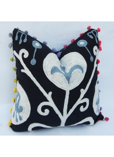 Indian Vintage Suzani Embroidered Cushion Cover Handmade Traditional Pillow Cases