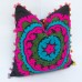 Pom Pom Uzbek Decorative Pillow Cases Handmade Suzani Embroidery Cushion Cover 