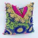 Suzani Embroidered Indian Handmade Cushion Cover Throw Decorative Pillow Cases 