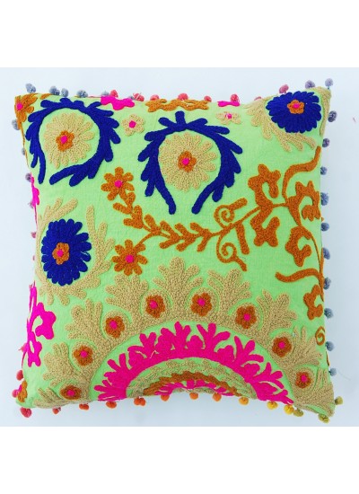 Vintage Handmade Suzani Cushion Cover Indian Decorative Embroidered Pillow Cases