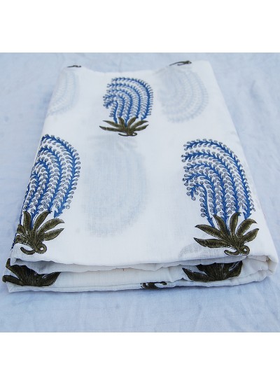 Indian Handmade Floral Printed Pure Cotton Sewing Fabric Beautiful Jaipuri Hand Block Print 