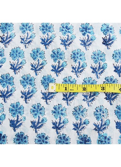 Beautiful Indian Hand Block Print 10 Yard Floral Printed Cotton Running Fabric