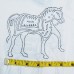 Indian Handmade Beautiful Black Horse Running Printed White Cotton Fabric Traditional Hand Block Print
