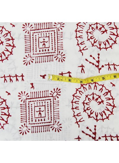 Indian Handmade Vintage Beautiful Hand Block Printed Sewing Voile Fabric