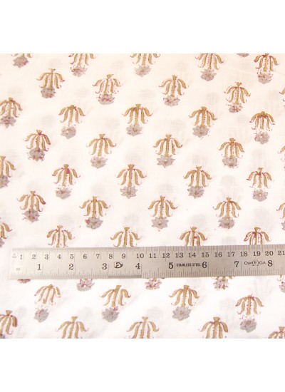 Hand Block Print Indian Beautiful Handmade Floral Printed Sewing Natural Cotton Voile Fabric
