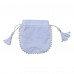 100pcs Small Christmas Gift Bags Handmade Cotton Round Pom Pom Pouches