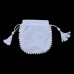 100pcs Small Christmas Gift Bags Handmade Cotton Round Pom Pom Pouches