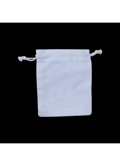 100pcs White Drawstring Cotton Pouches Handmade Small Bags