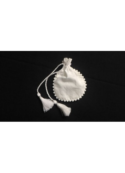 White Drawstring Cotton Bags, Indian Small Jewelry Pouches
