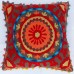 Handmade Suzani Embroidered Indian Floral Printed Cotton Pillow Cases Traditional Cushion Cover