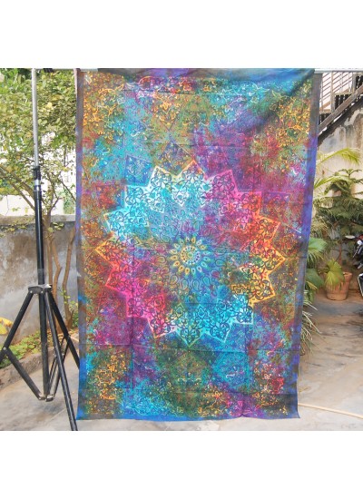Indian Bohemian Star Printed Mandala Decor Tapestry Hippie  Wall Hanging Twin Bedspread Trow 